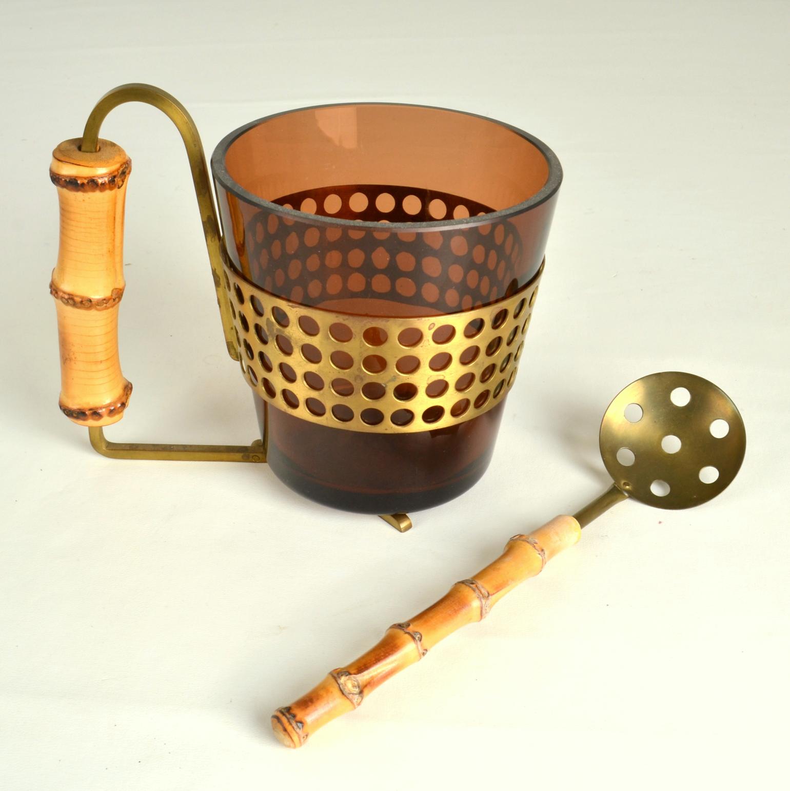 Brass Italian 1950's Ice Bucket For Sale