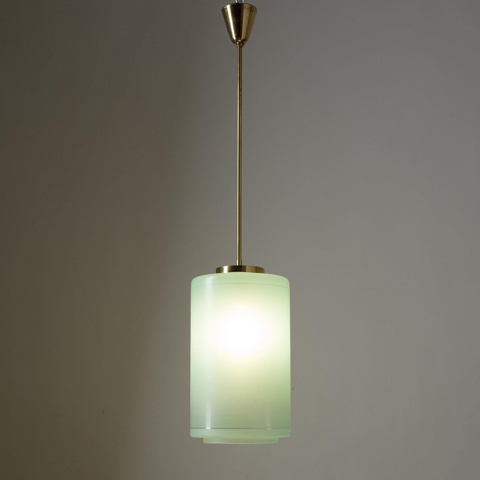 Mid-Century Modern Italian Enameled Glass Lantern, circa 1960 For Sale