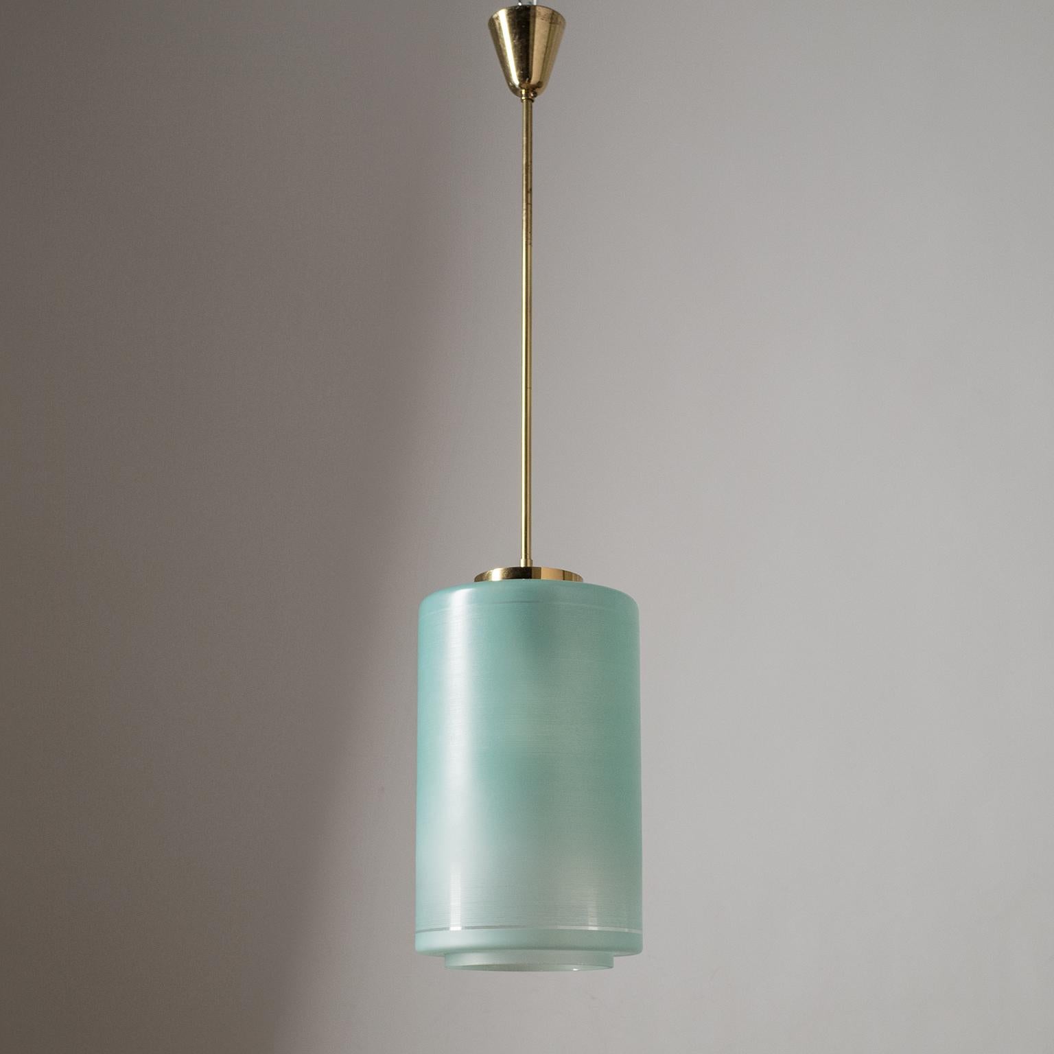 Ottone Lanterna italiana in vetro smaltato, 1960 circa in vendita