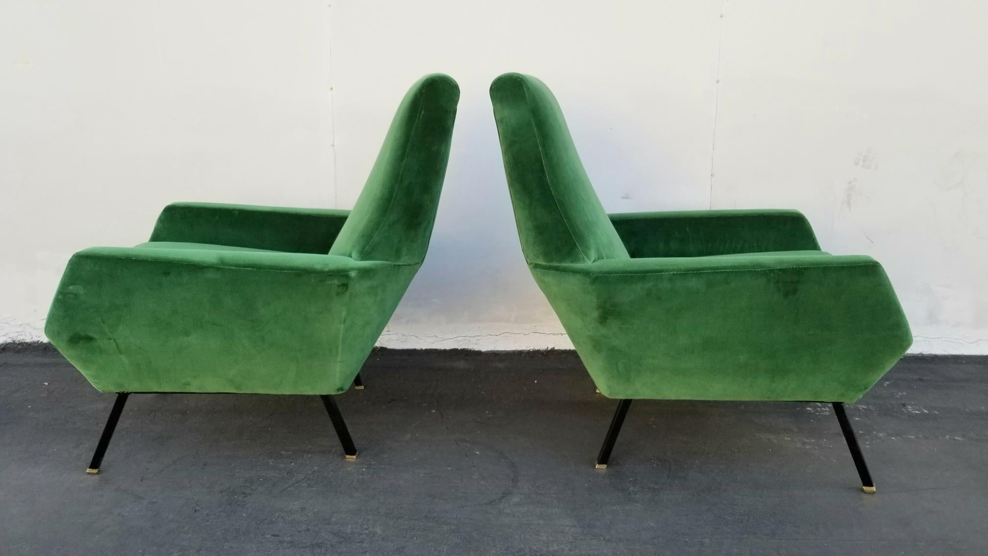 Italian, 1950s Lounge Chairs Attributed to Arflex-Meda In Good Condition In Los Angeles, CA