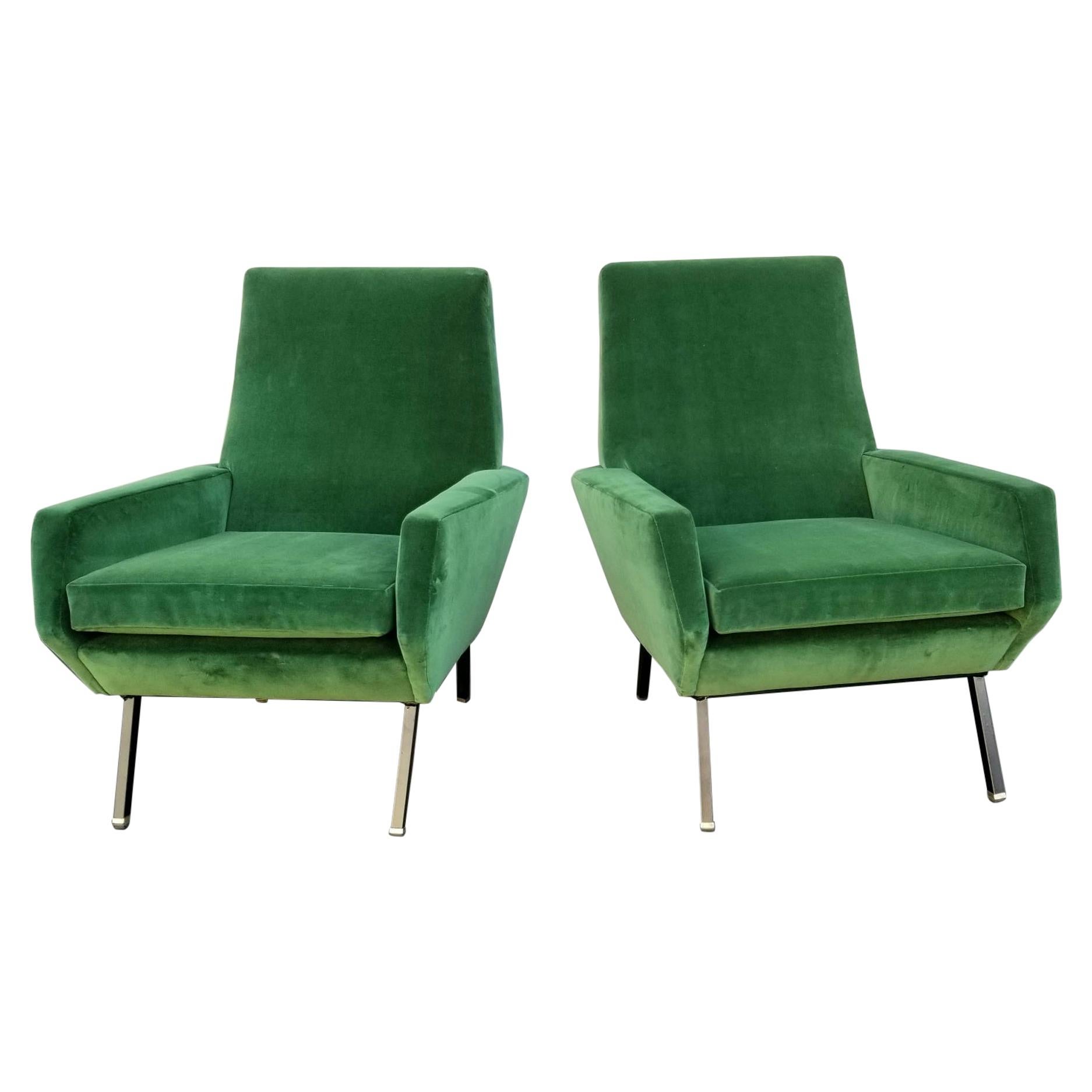 Italian, 1950s Lounge Chairs Attributed to Arflex-Meda