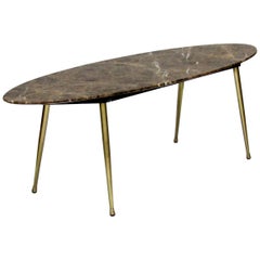 Italian 1950s Marble and Brass Coffee Table