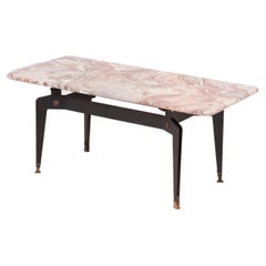 Italian 1950s Marble, Brass and Steel Coffee Table 1950s
