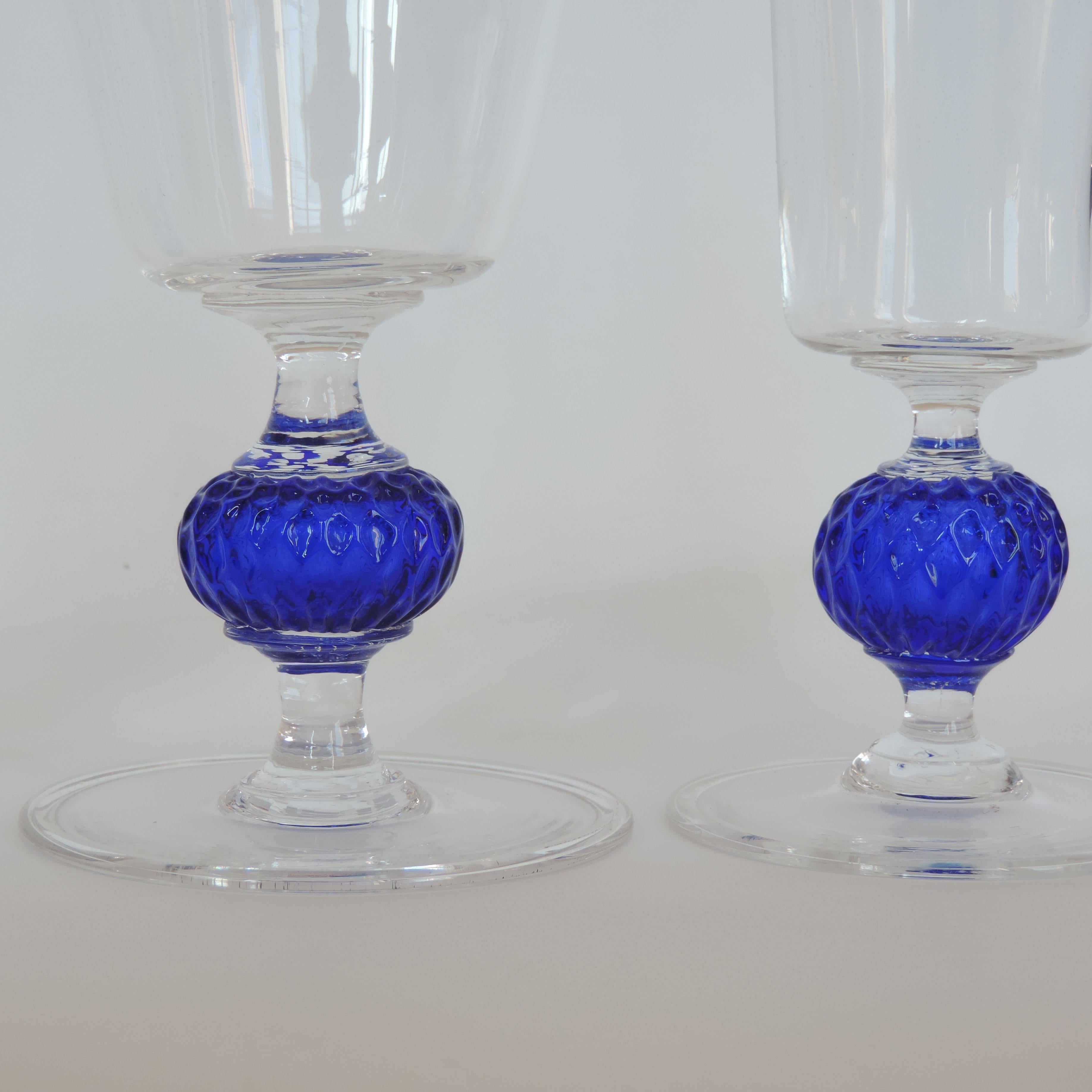Italian 1950s Murano Glass Hand Blown Set of 40 Drinking Glasses For Sale 2