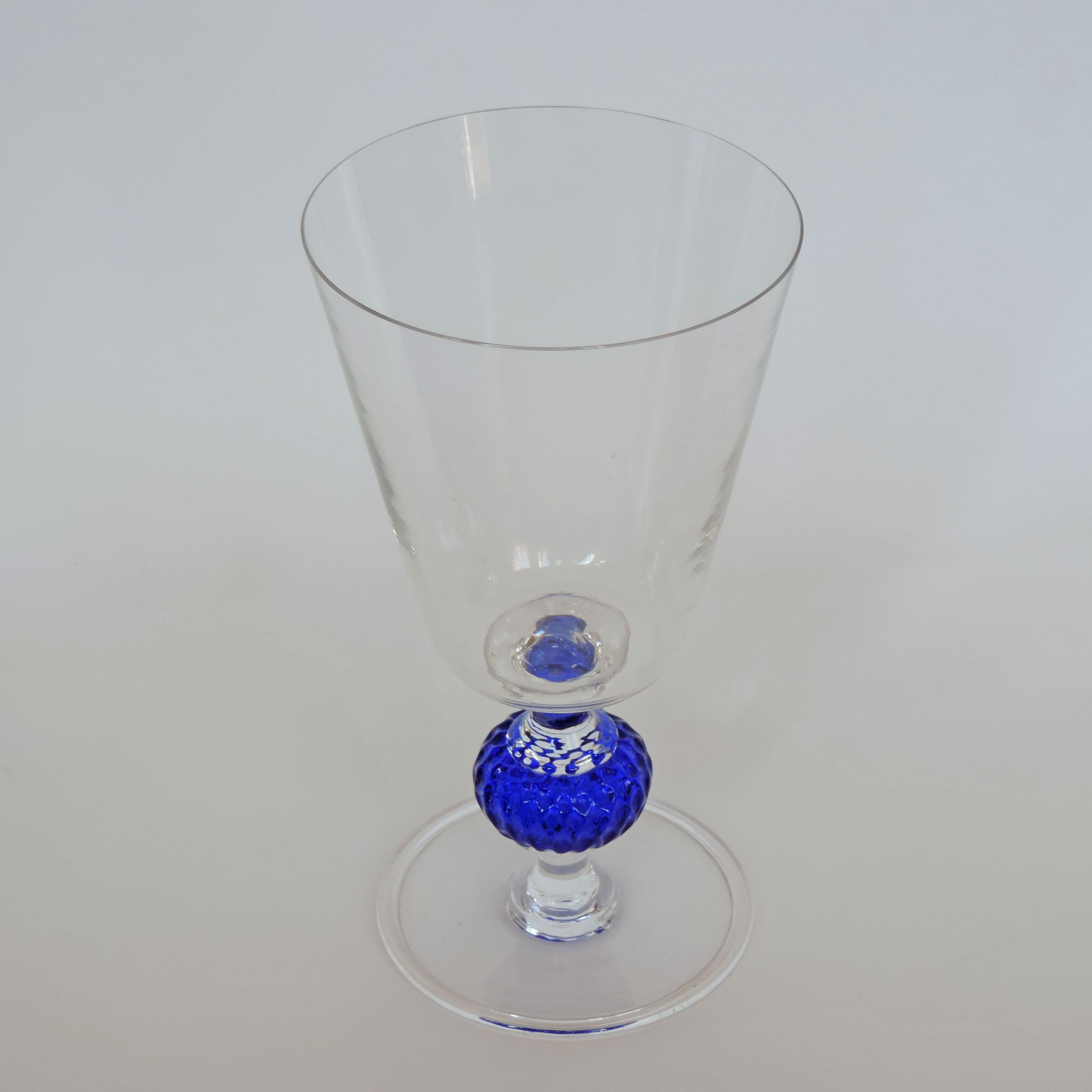 Mid-20th Century Italian 1950s Murano Glass Hand Blown Set of 40 Drinking Glasses For Sale