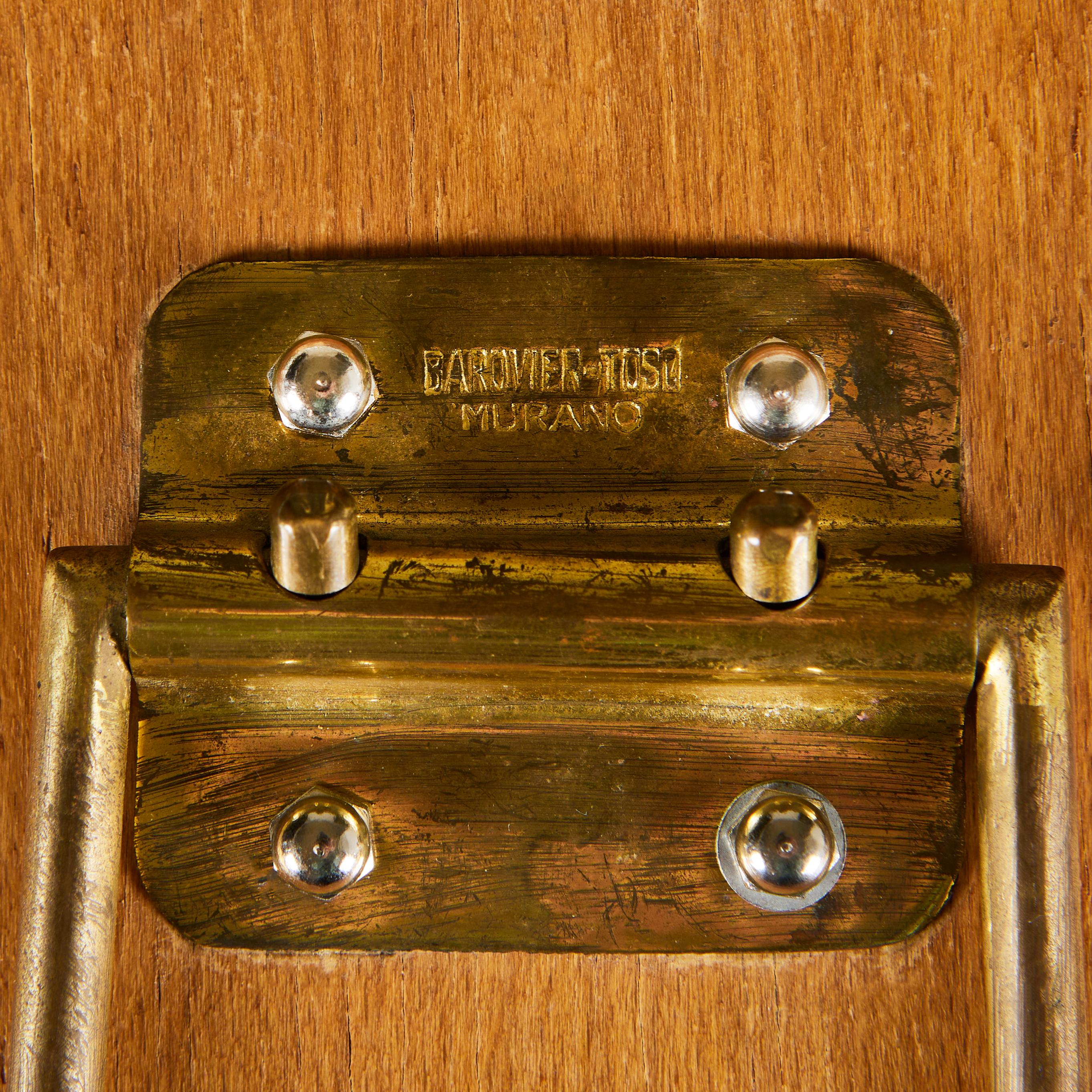 Miroir de table à torchon en verre de Murano des années 1950 par Barovier&Toso, signé en vente 2