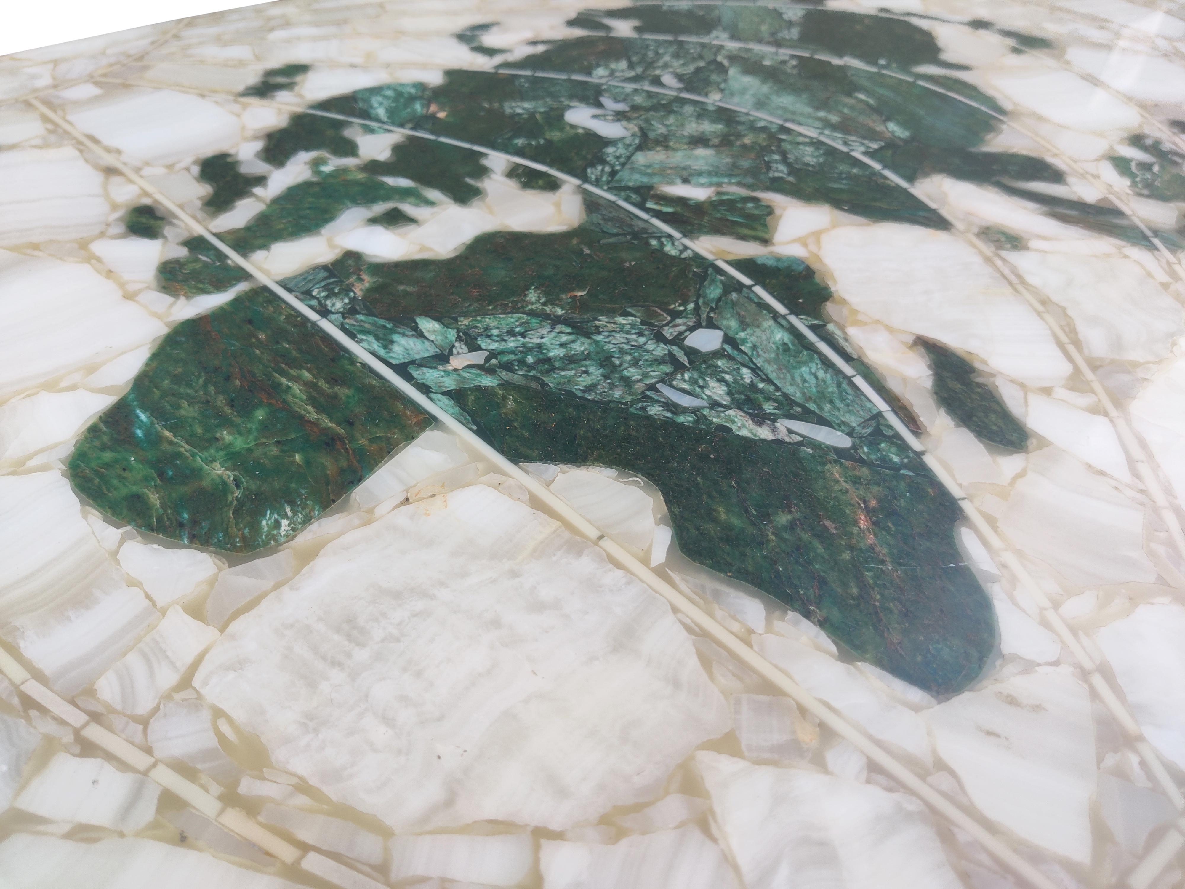 Italian 1950s Onyx & Marble Global World Map Coffee Table Mid-Century Modern In Good Condition In Philadelphia, PA