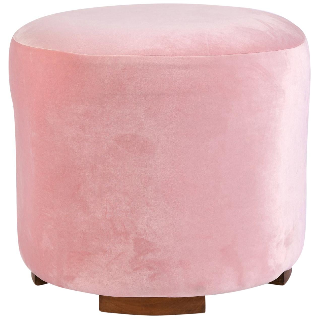 Italian 1950s Pale Pink Stool