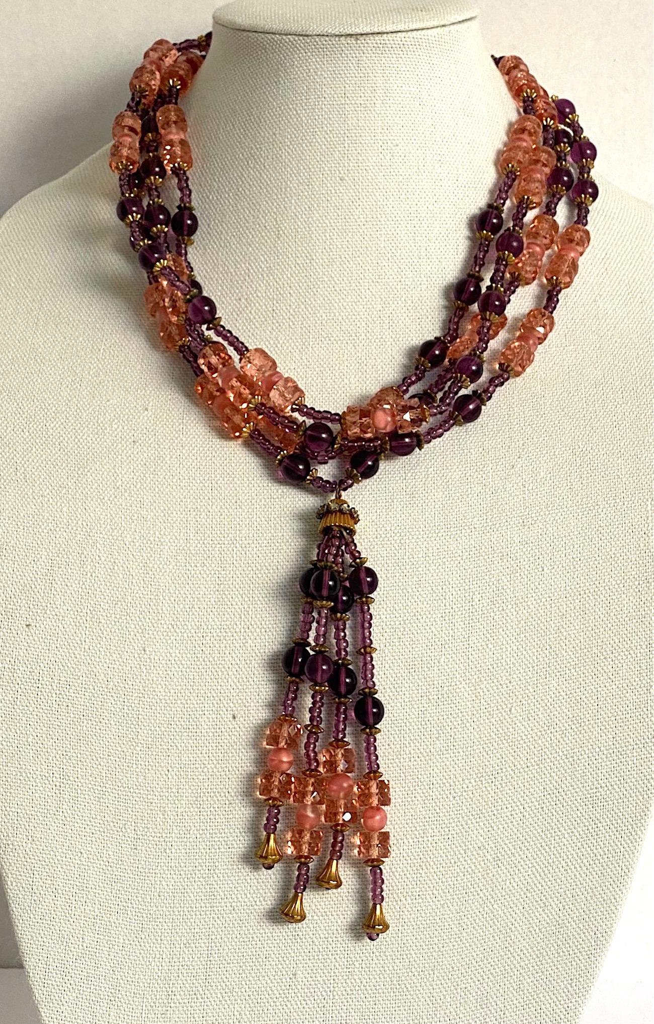 purple tassel necklace