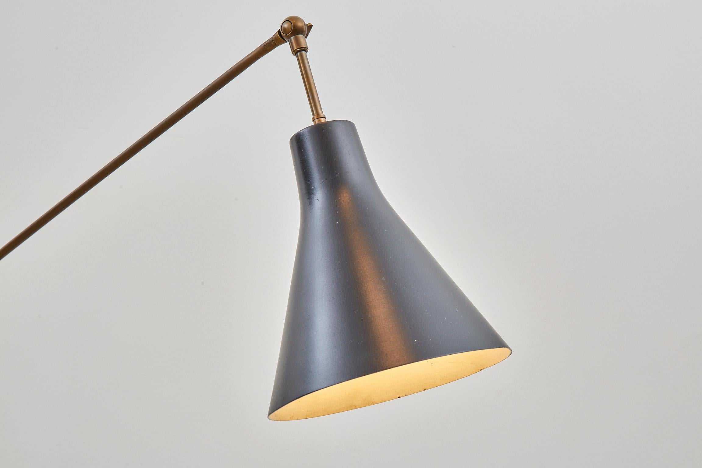 Brass Italian 1950's Signed Arredoluce Monza Floor Lamp
