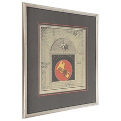 Italian 1950's Signed Mario Logli Futurist Work of Art Serigraph With Gold Leaf