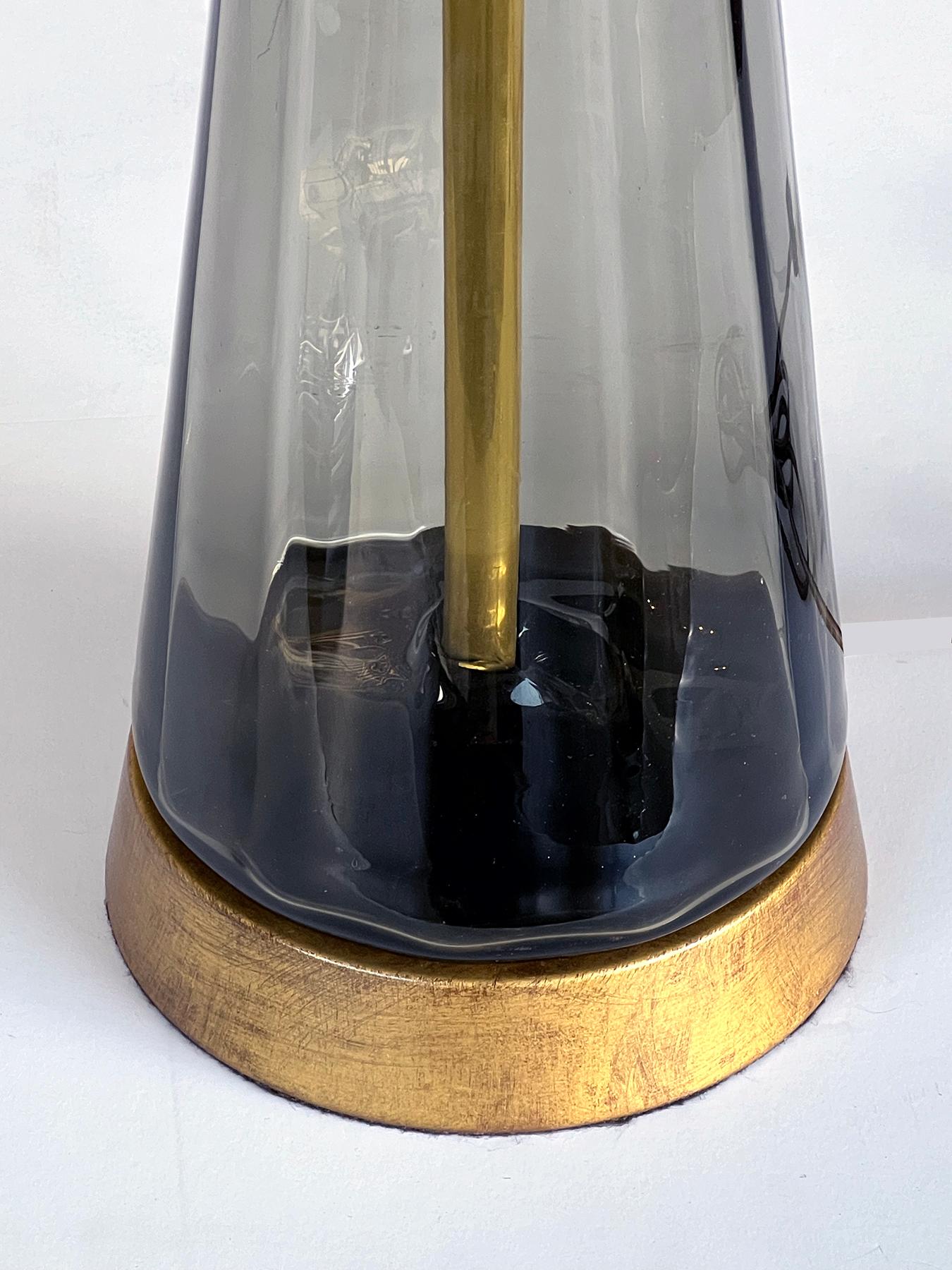 Italienische Dekanterlampe aus geräuchertem Empoli-Glas, 1950er Jahre im Zustand „Gut“ im Angebot in San Francisco, CA