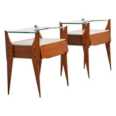 Italian 1950s Teak Bedroom Nightstands - Used Midcentury Elegance , set of 2