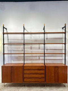 Italian 1950's Three-Section Cabinet and Shelving System