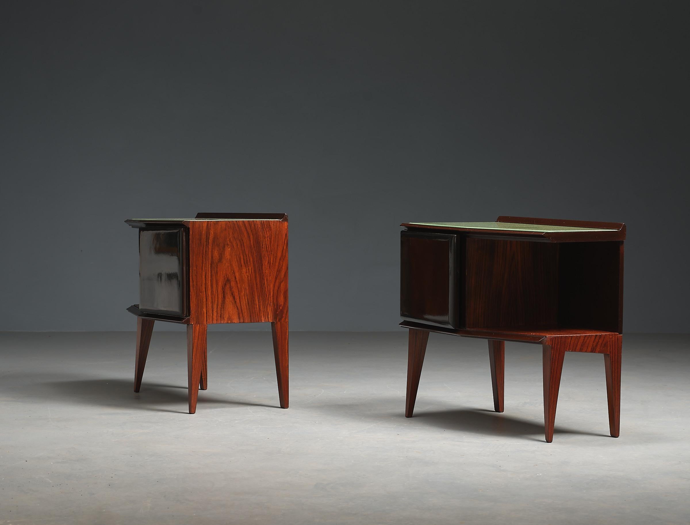 Italian 1950s Vintage Bedside Tables - Exquisite High-End Craftsmanship In Good Condition In Rome, IT