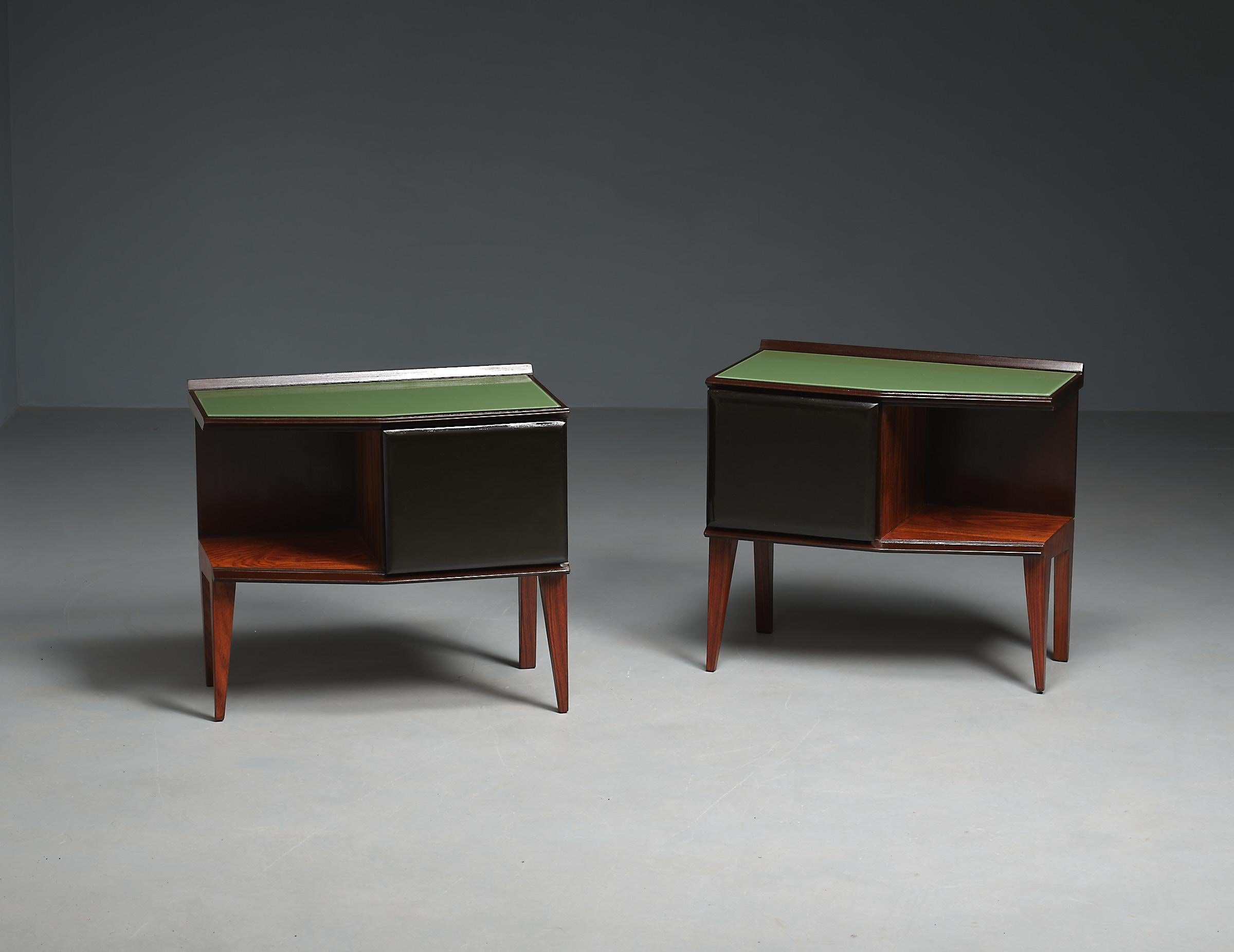 Mid-20th Century Italian 1950s Vintage Bedside Tables - Exquisite High-End Craftsmanship