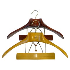 Italian 1950s Wooden Pair of Coat and Pants Hangers By Fratelli Reguitti