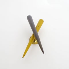 Italian 1950s Yellow and Grey double cone wall sconce