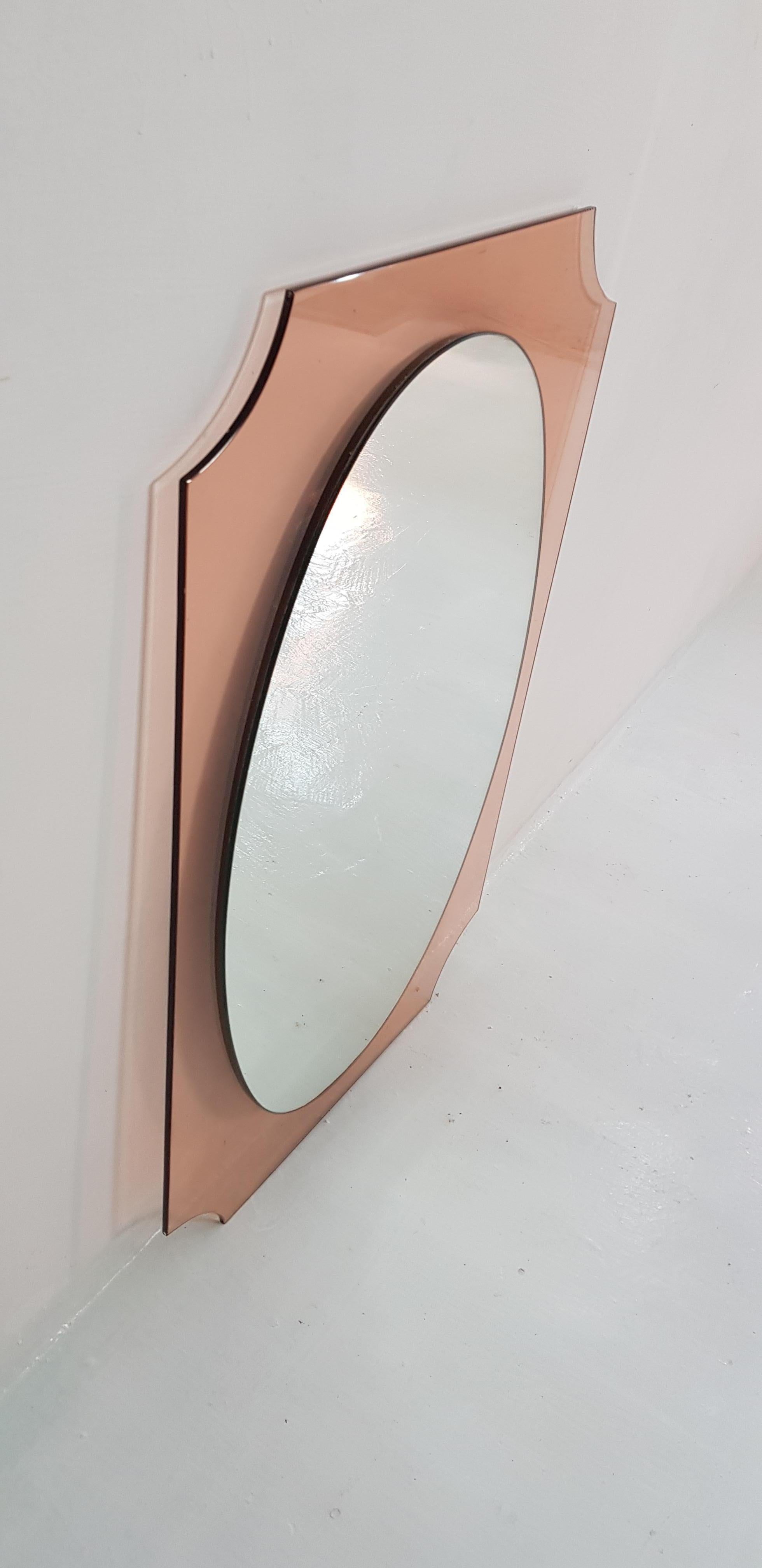 Italian 1960s Lucite Oval Wall Mirror 2