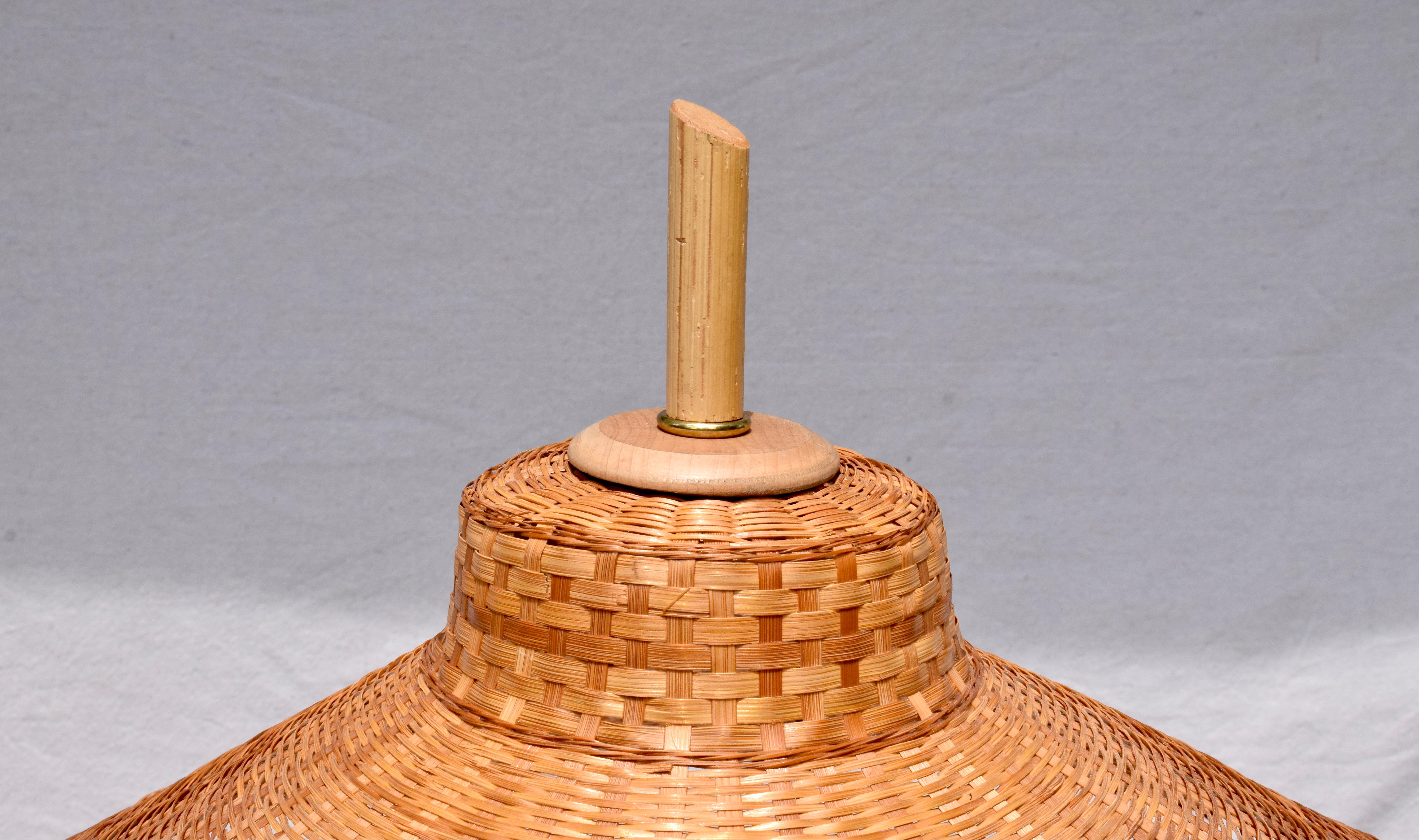 20th Century Italian 1960's Bamboo & Rattan Table Lamp