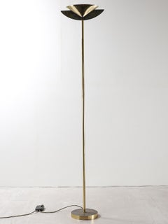 Italian 1960s Brass & Iron Floor Lamp