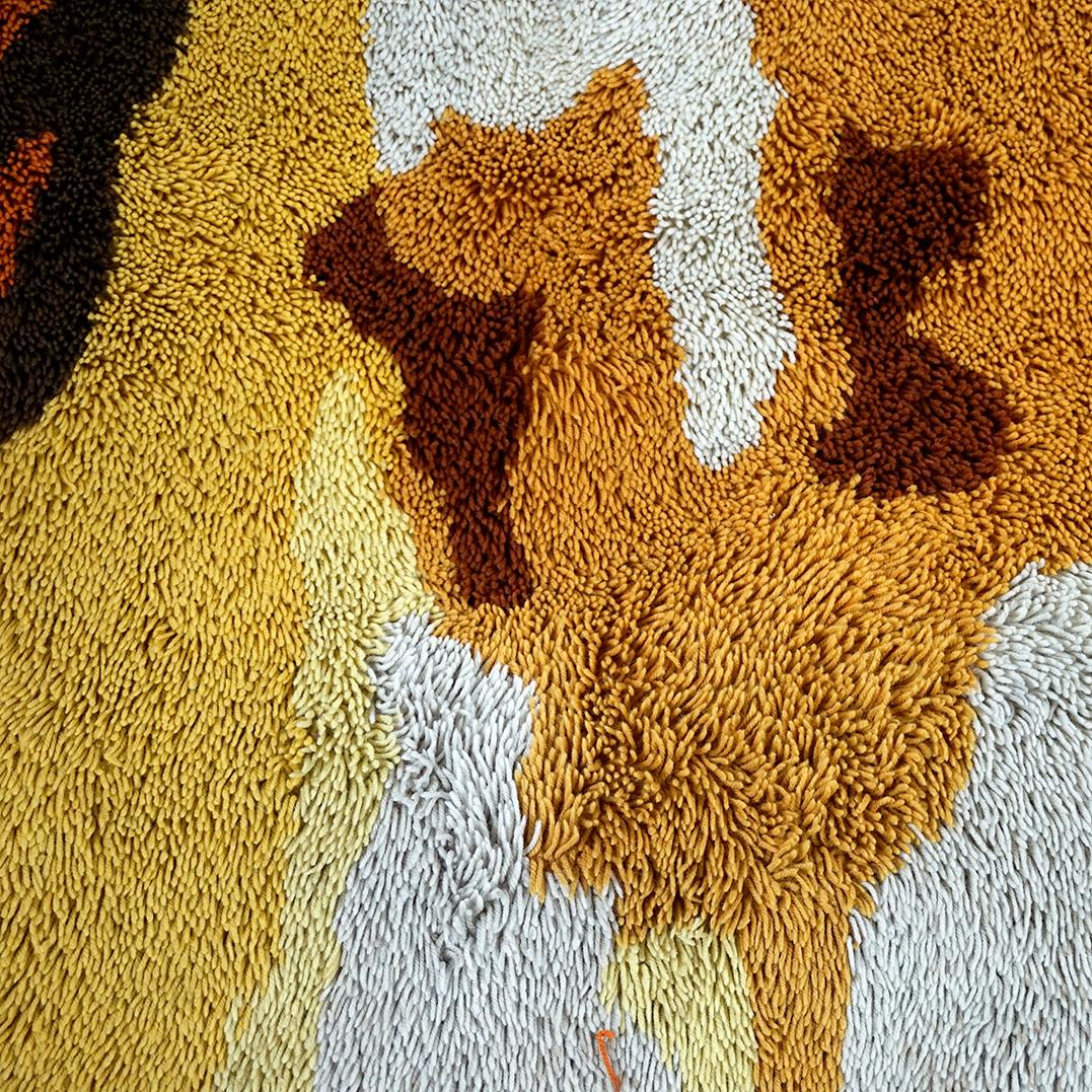 Italian 1960s Burned Orange and Beige Lounge Carpet For Sale 2
