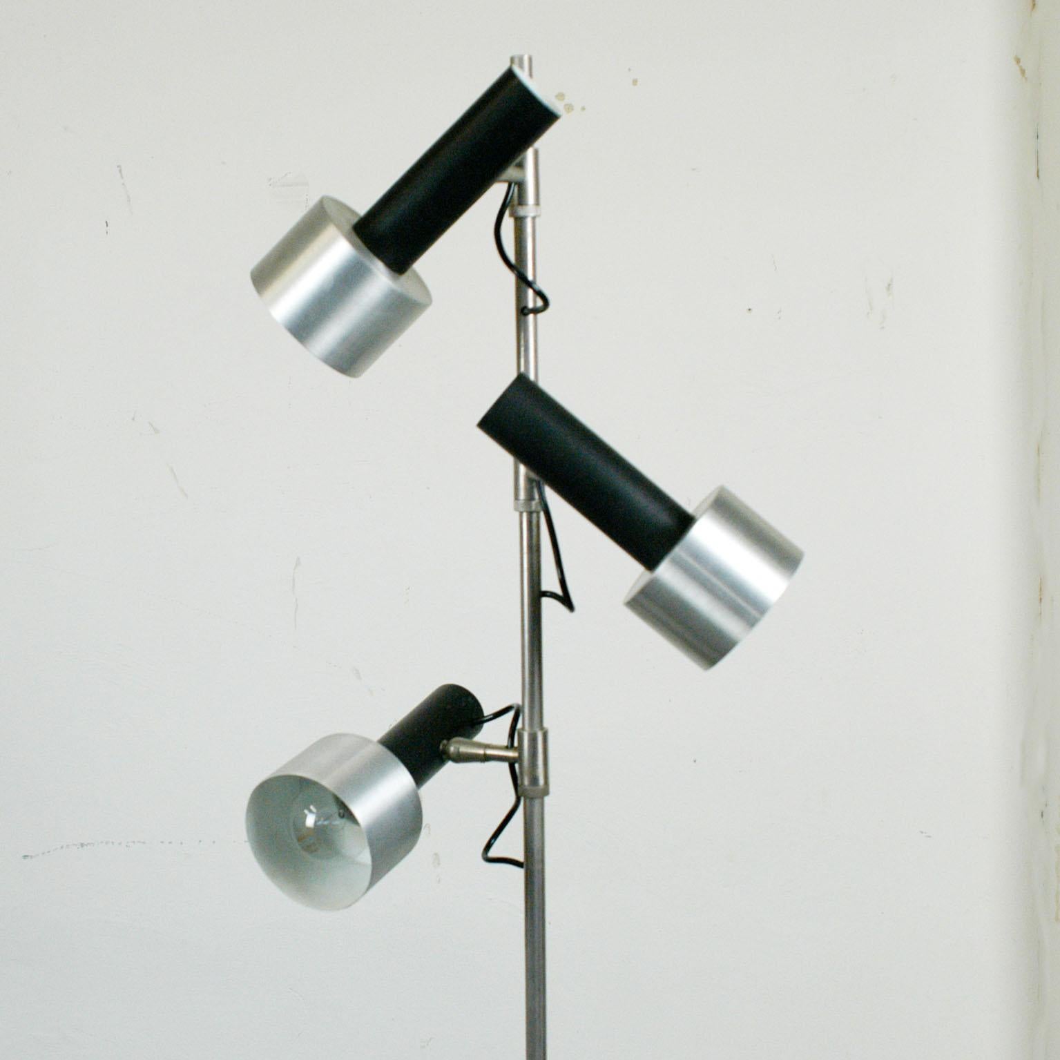 Italian 1960s Chrome Floor Spotlamp by Stilux (Moderne)