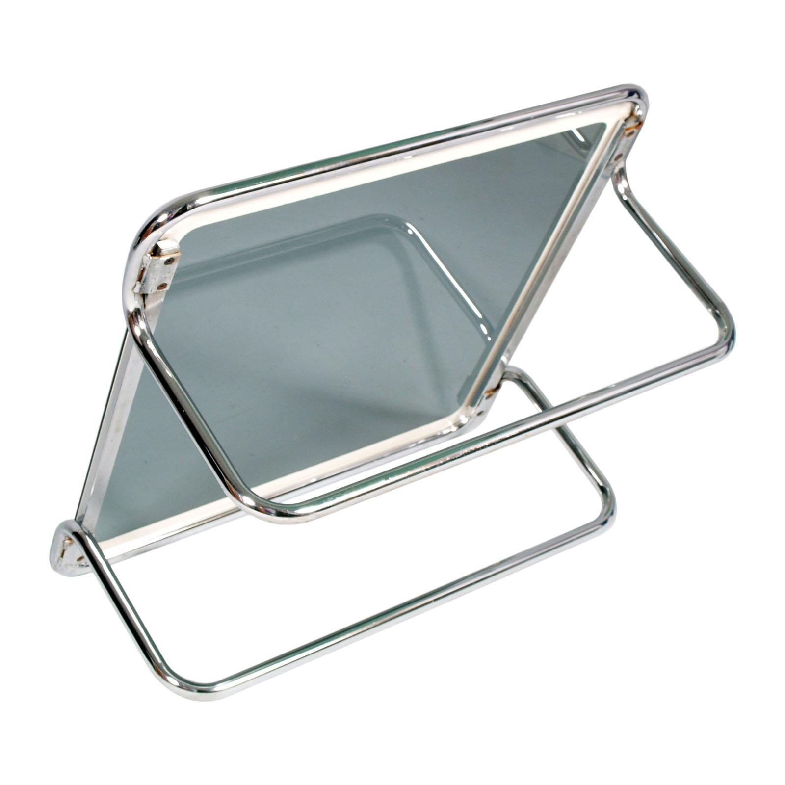 Galvanized Italian 1960s Chrome & Glass Cocktail Table, Designer Giotto Stoppino Attributed For Sale