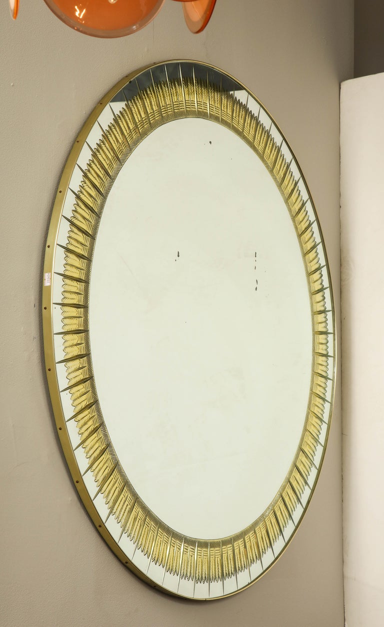 Mid-Century Modern Italian 1960s Cristal Arte Mirror For Sale