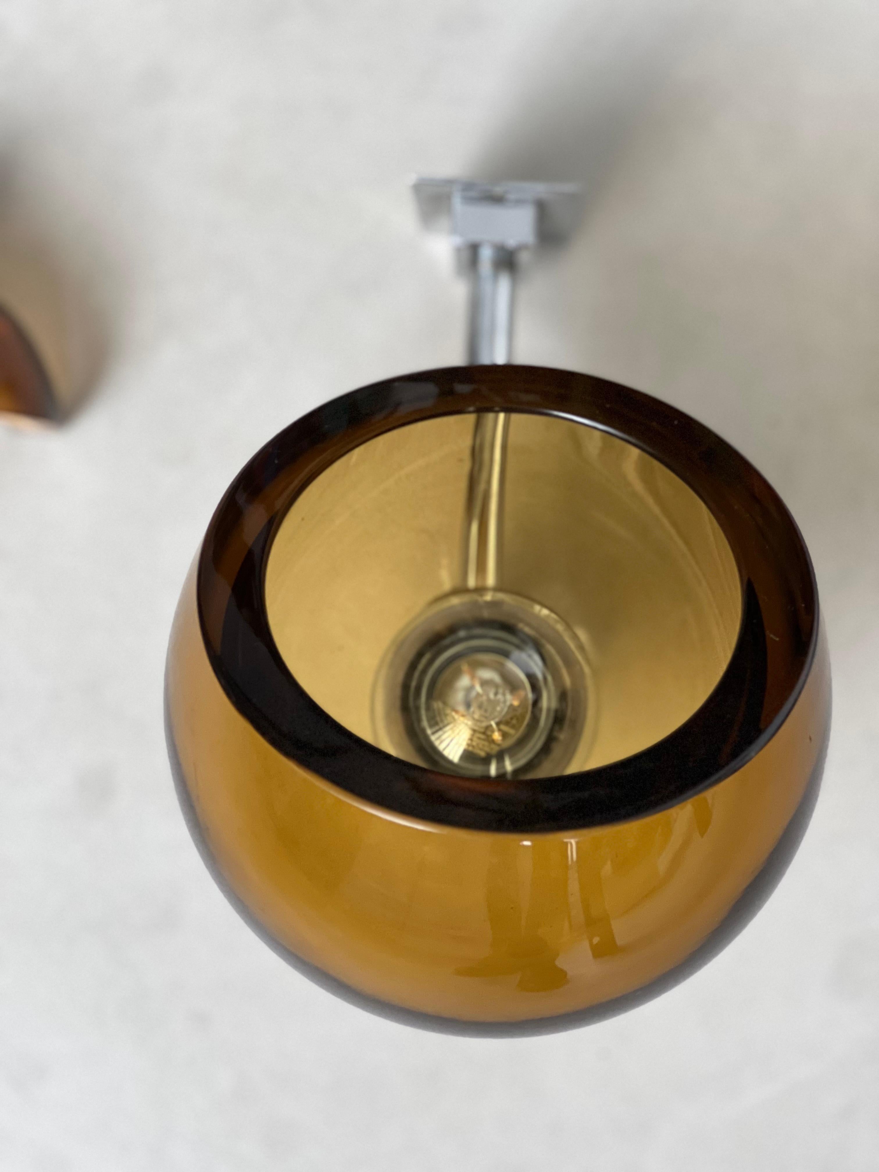 Italian 1960's Flavio Poli for Seguso Applique, amber glass and chromed steel For Sale 5