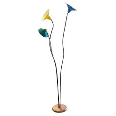 Italian 1960s Floor Lamp with Three Coloured Shades