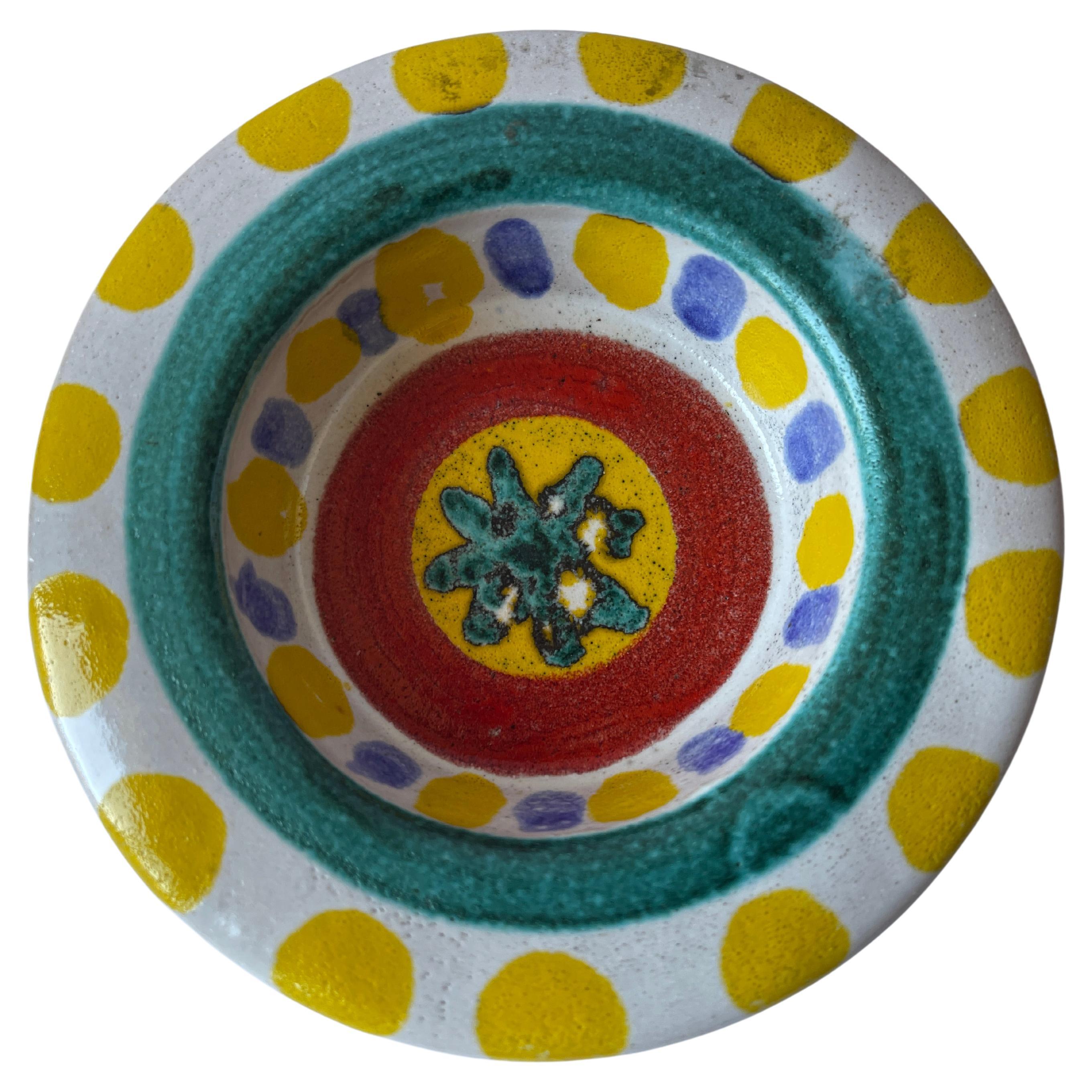 Italian 1960's Giovanni DeSimone Decorative Pottery Dish For Sale