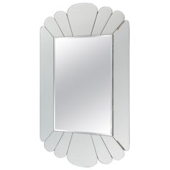 Italian 1960s Glass Petal Shaped Mirror