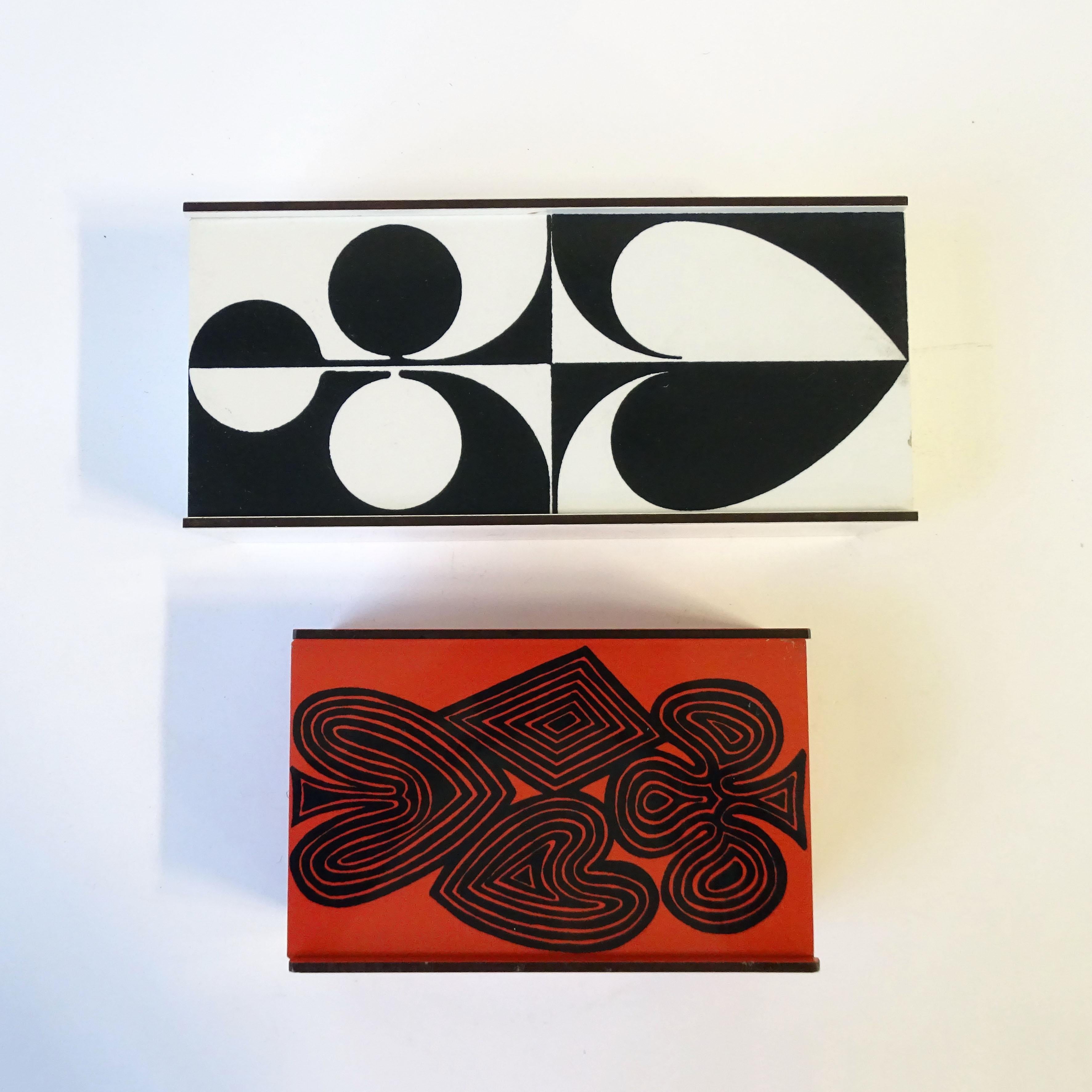 Cajas de naipes gráficas italianas de los años 60 para Formica Italiano en venta