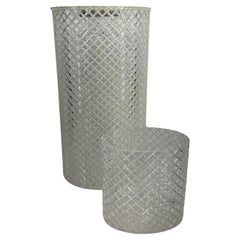 Juego de cesto y papelera de baño italianos de los años 60 en lucita gruesa