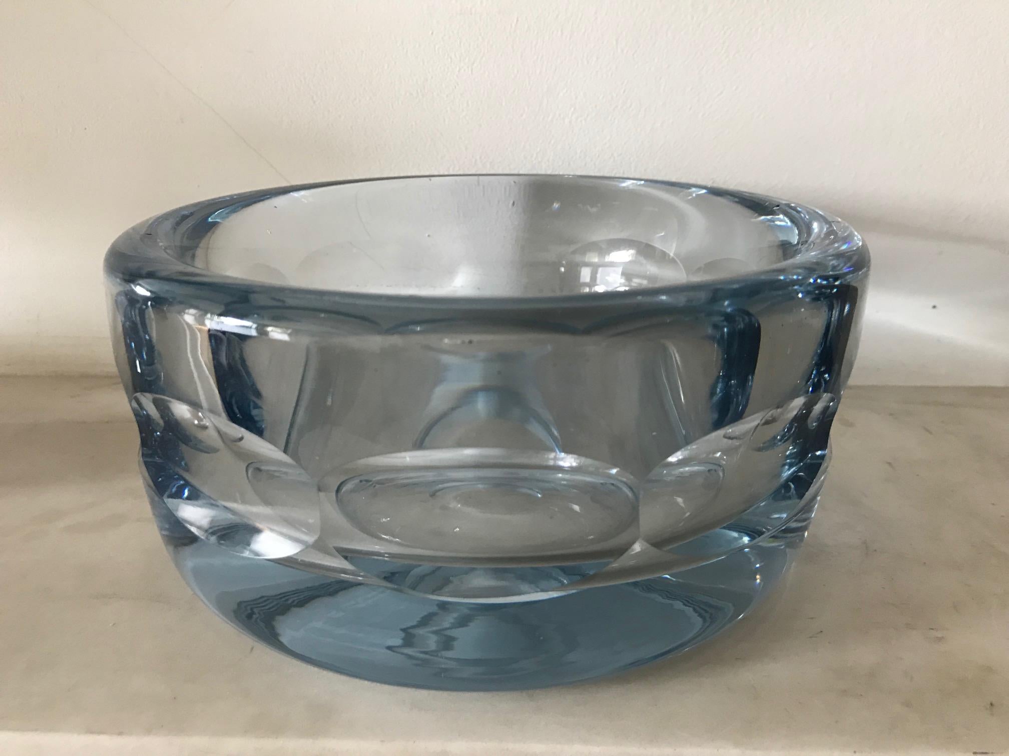 20th Century Italian 1960s Handblown Heavy Glass Bowl