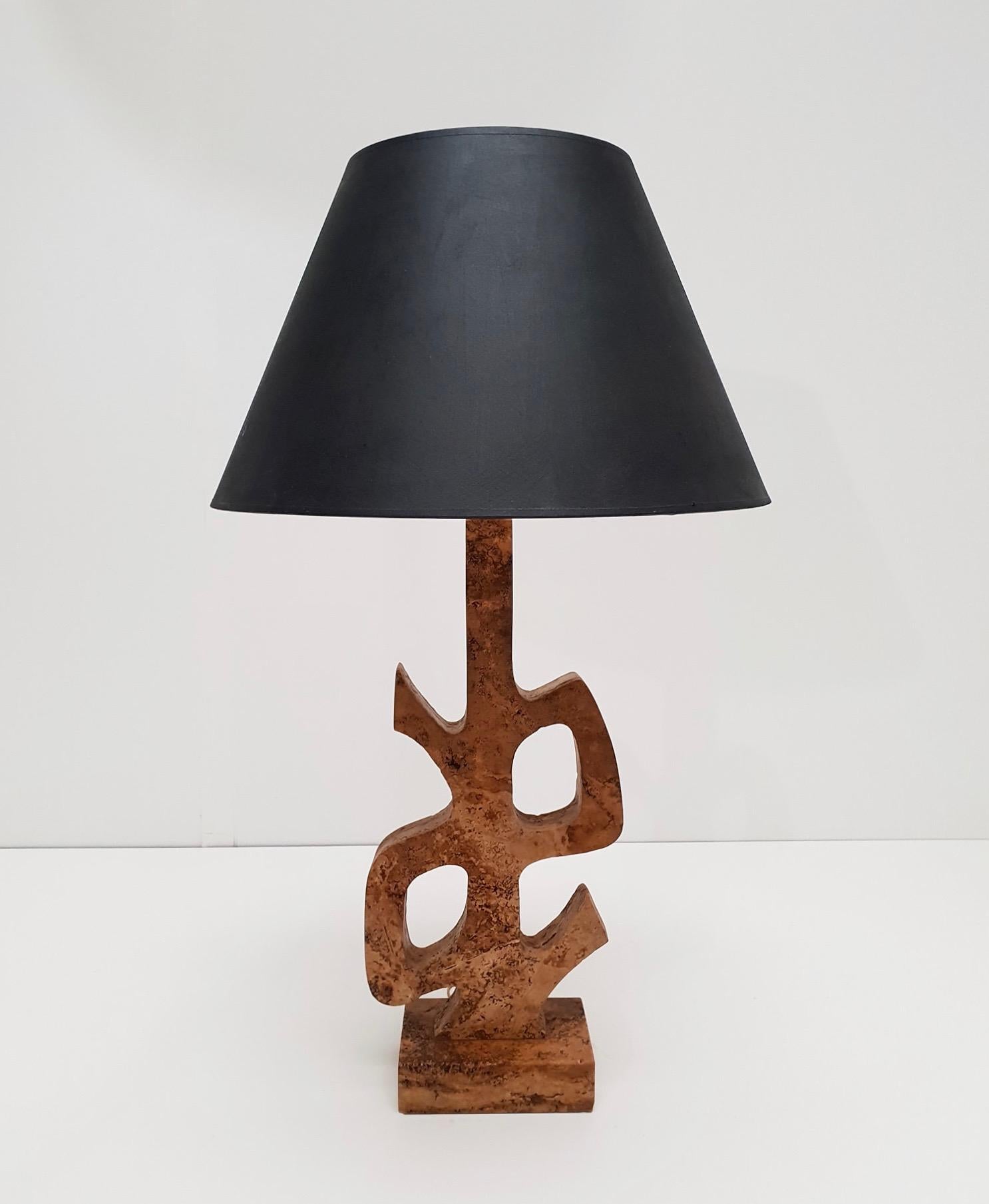 Mid-Century Modern Italian 1960s Marble Column Hollywood Regency Table Lamp For Sale