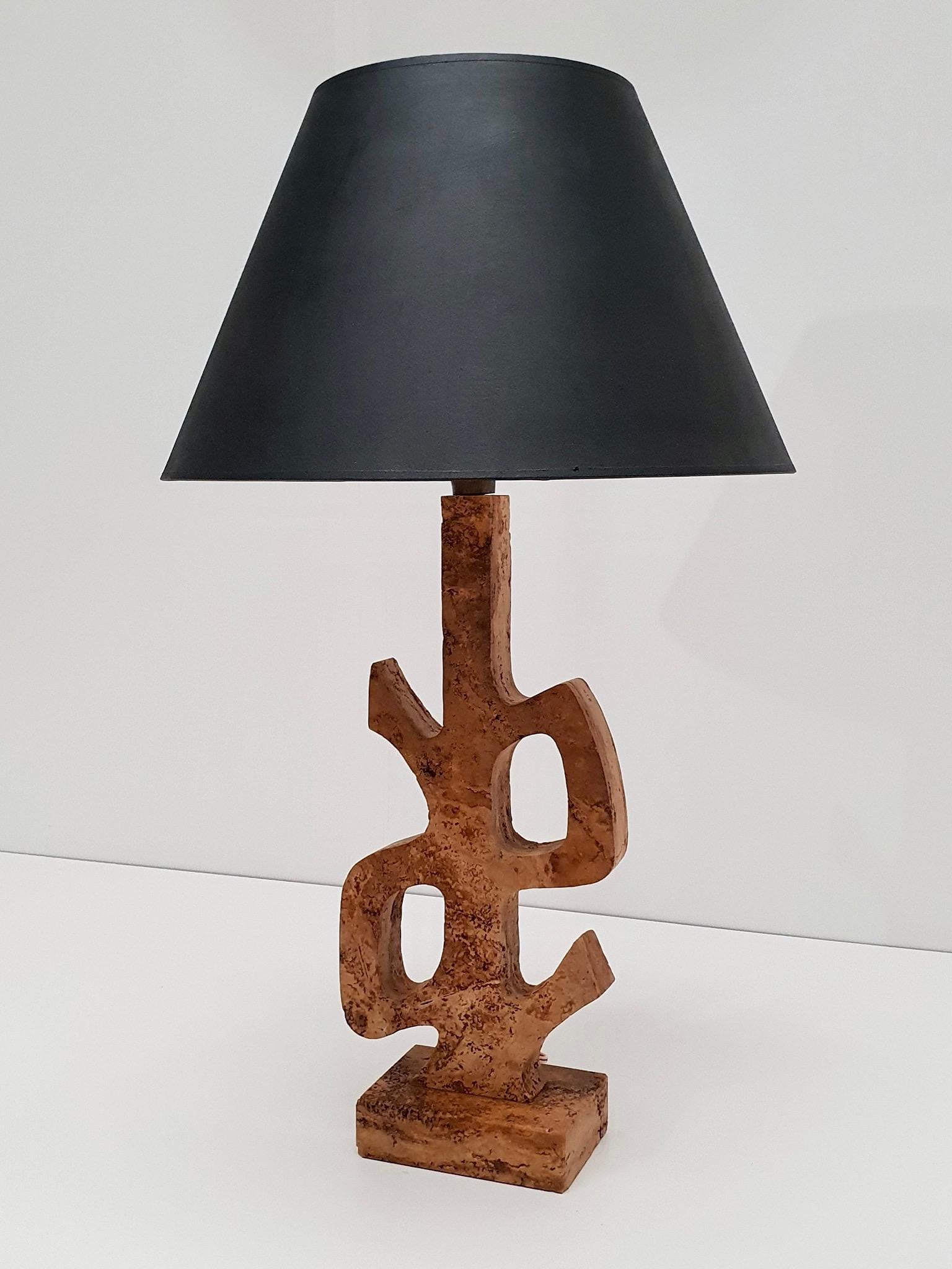 Italian 1960s Marble Column Hollywood Regency Table Lamp In Good Condition For Sale In Antwerp, BE