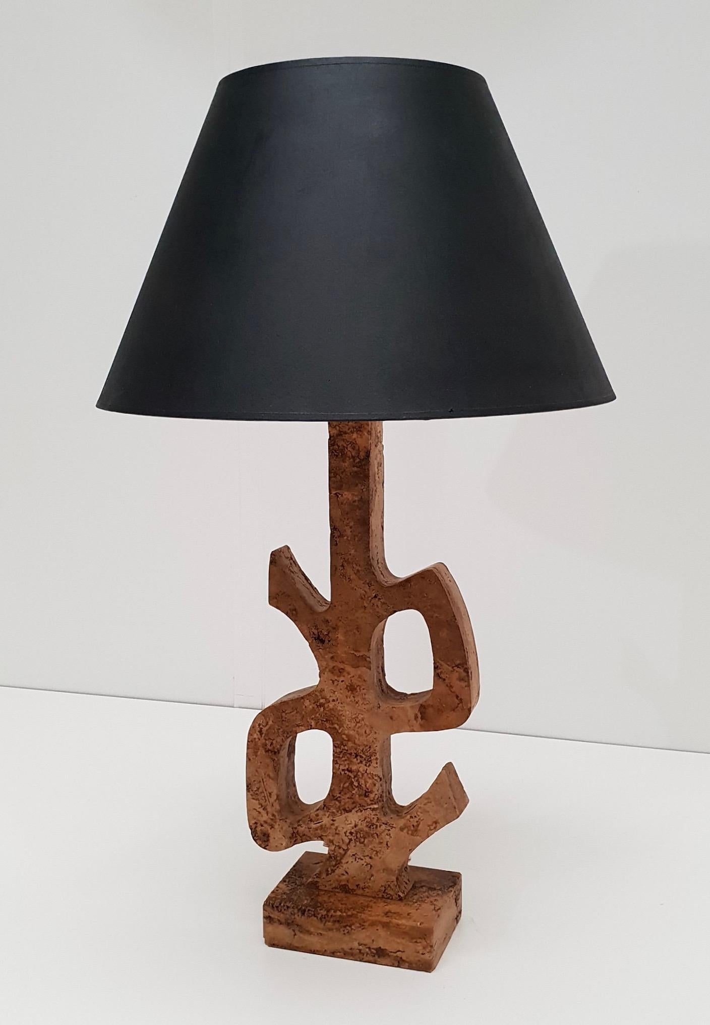 Italian 1960s Marble Column Hollywood Regency Table Lamp For Sale 2