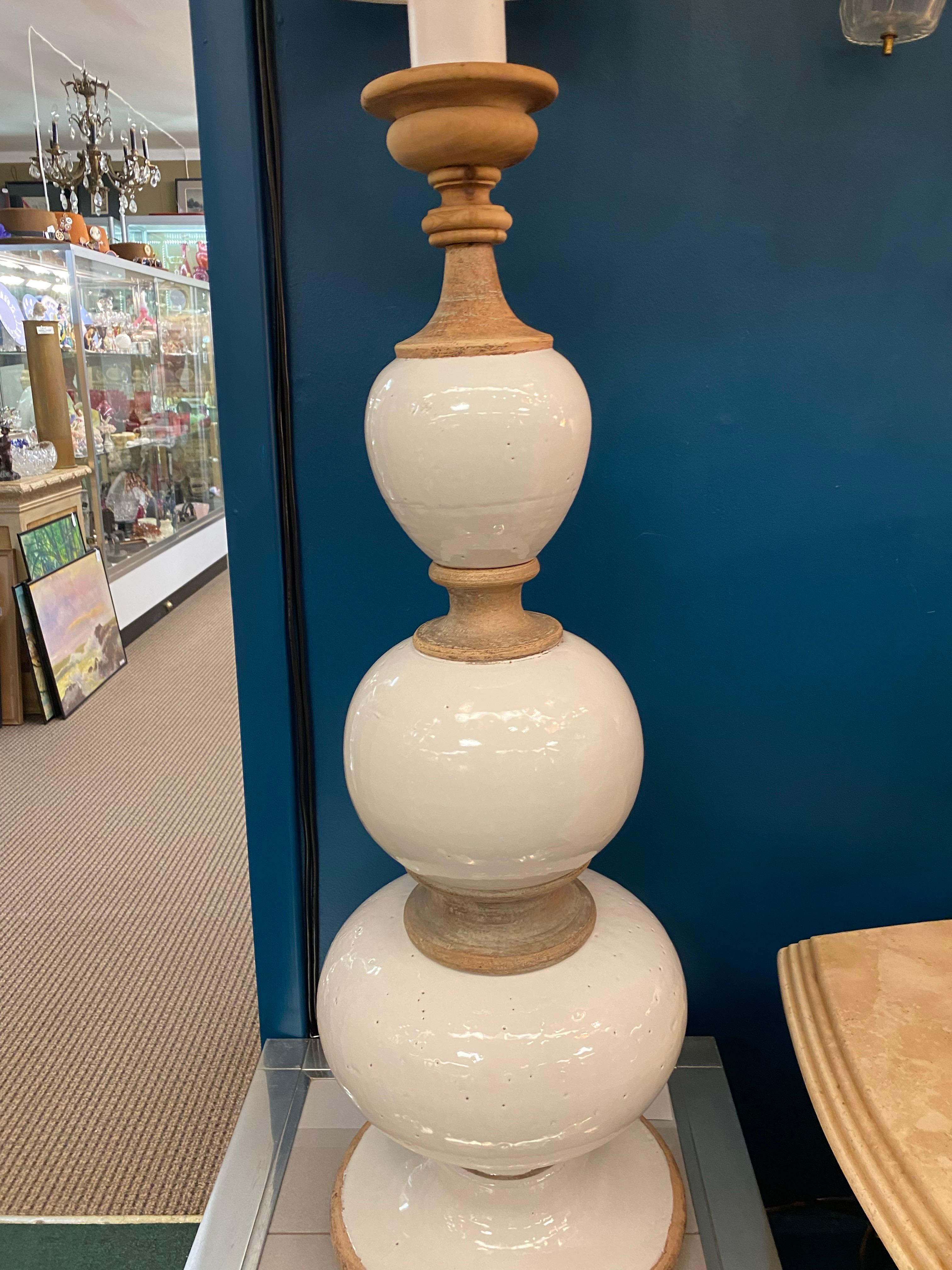 Ceramic Italian 1960s Monumental Ugo Zaccagnini Table Lamp For Sale