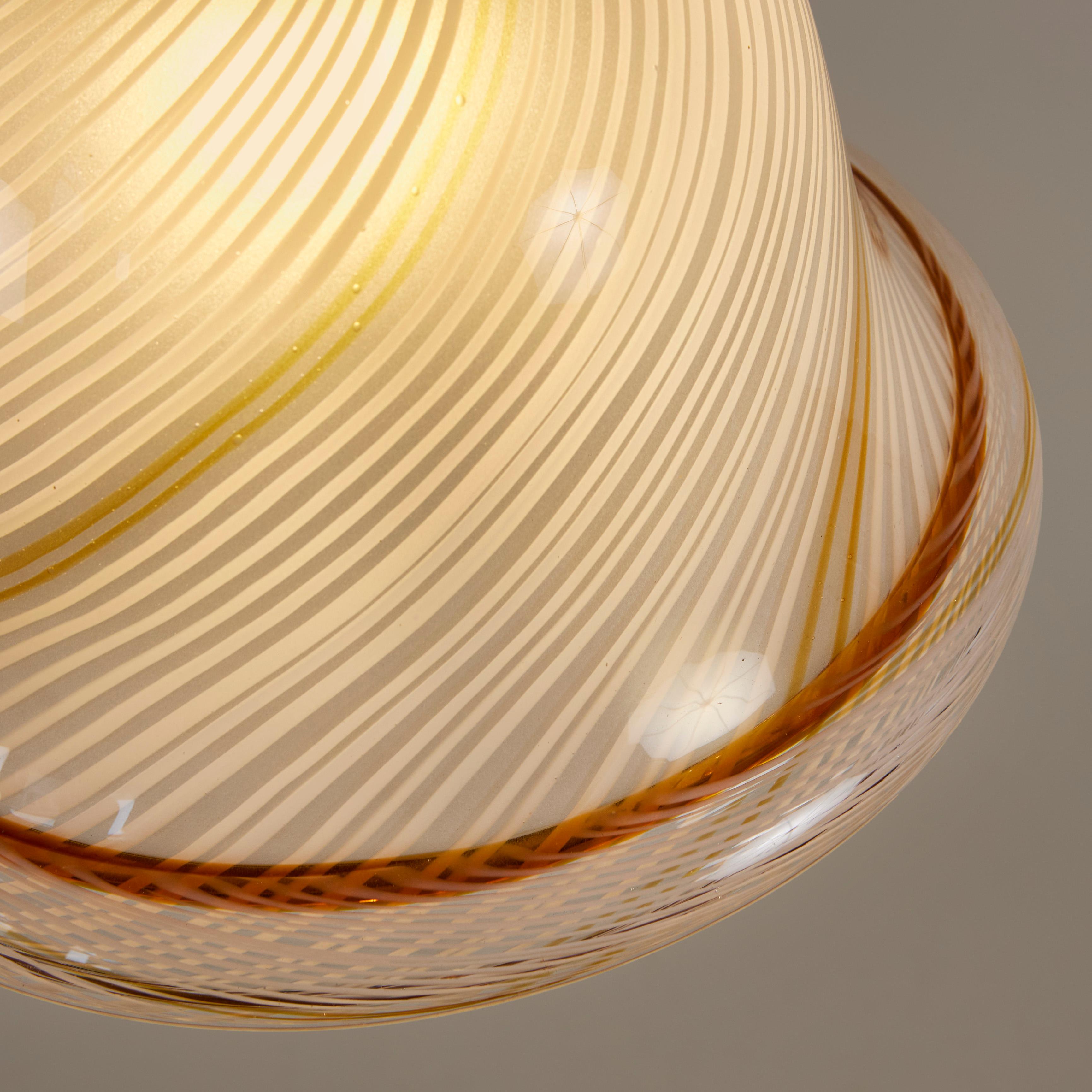 Mid-20th Century Italian 1960s Murano bell shaped striped pendant For Sale