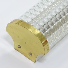 Italian 1960s Murano Glass and Brass Neon Wall Lamp