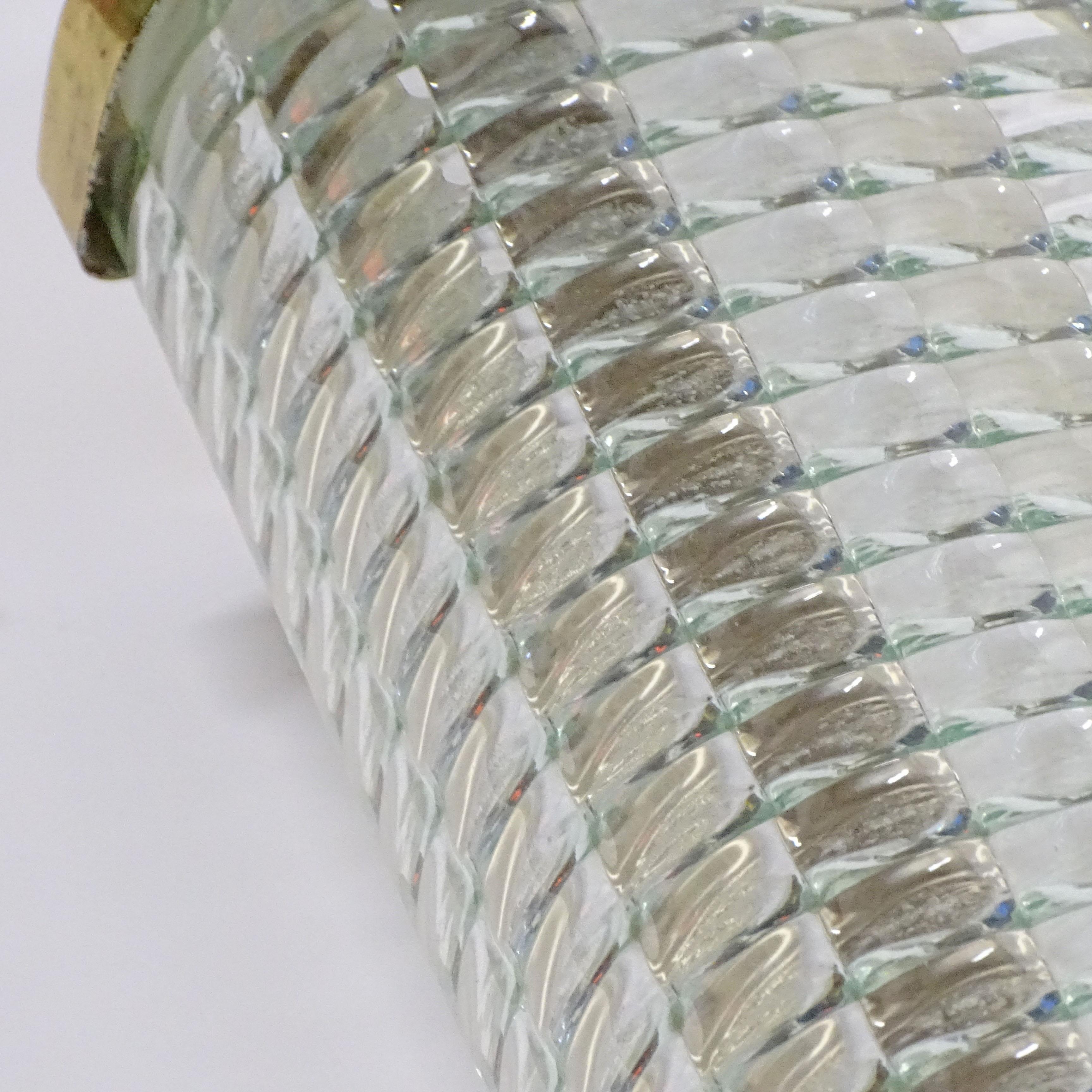 Mid-Century Modern Lampe murale italienne néon des années 1960 en verre de Murano et laiton en vente