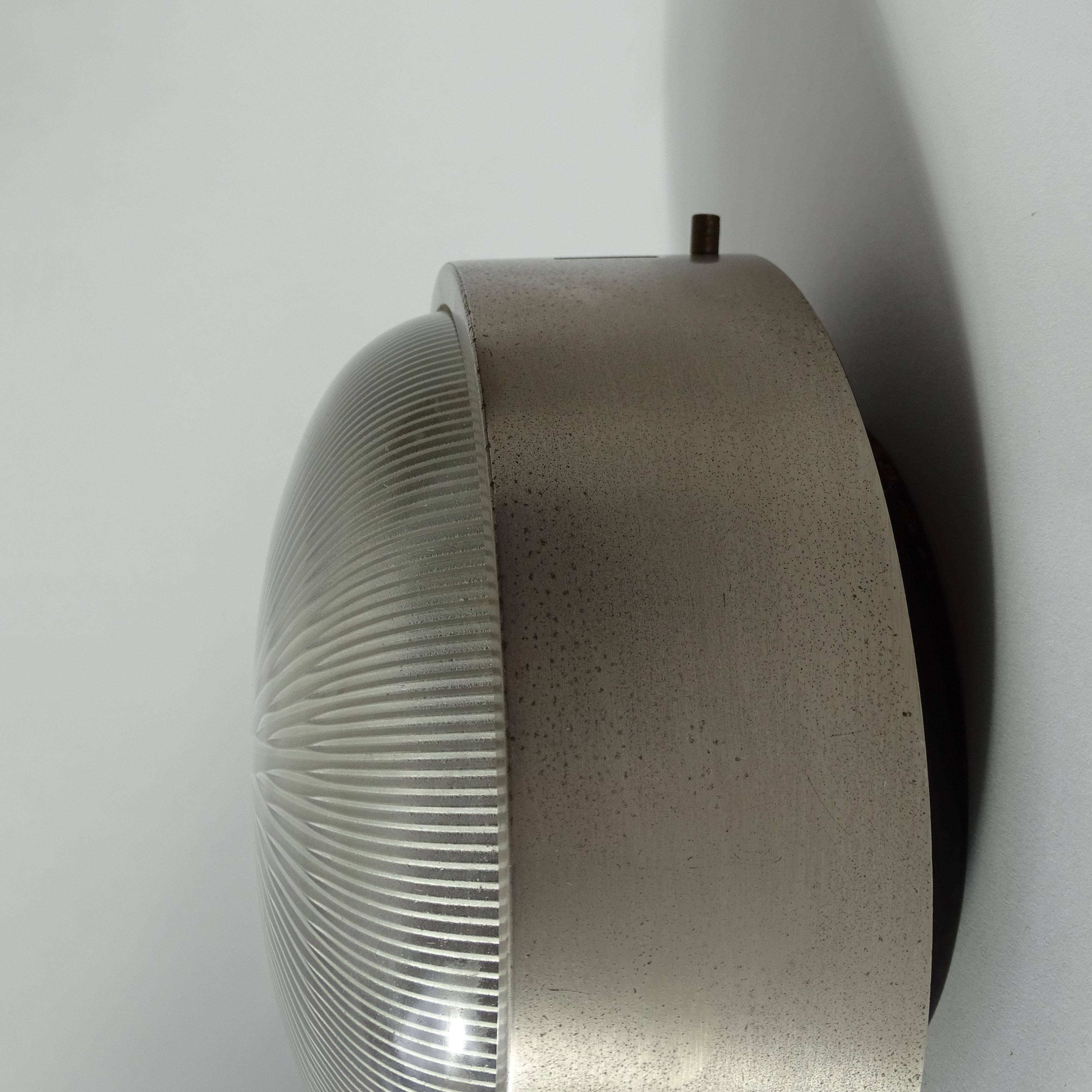 Mid-20th Century Italian 1960s Nickel and Glass Wall Lamp For Sale