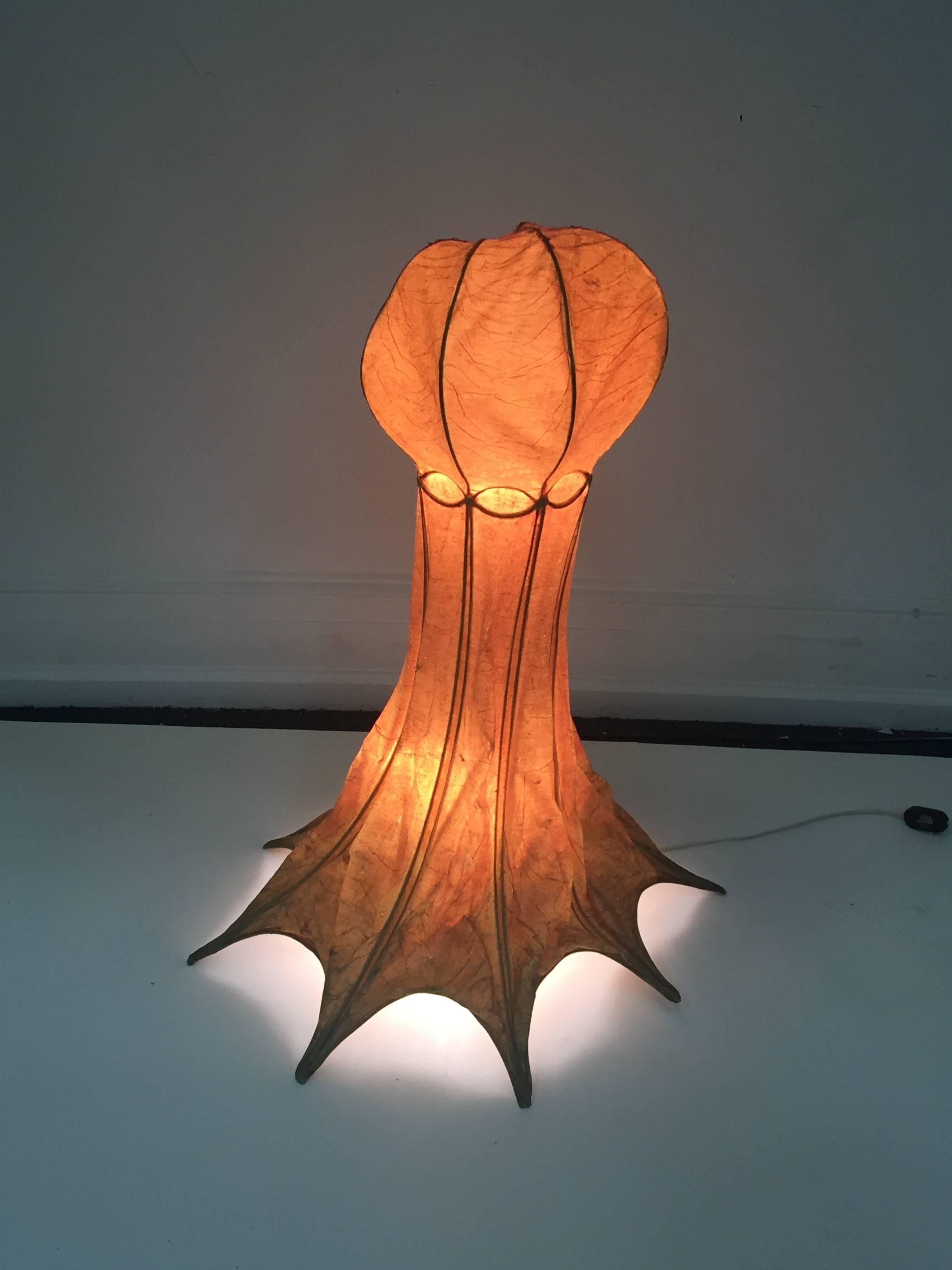 Modern Italian 1960s Parchment Octopus Form Lamp For Sale