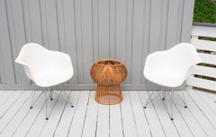 Italian 1960s Pencil Reed Rattan Bamboo Planter