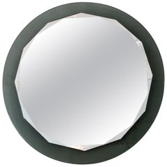 Italian 1960s Round Scalloped Wall Mirror by Cristal Arte