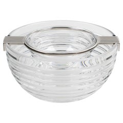 Italian 1960s Silver Plate and Crystal Caviar Bowl Dish by Riedel Mesa Italy