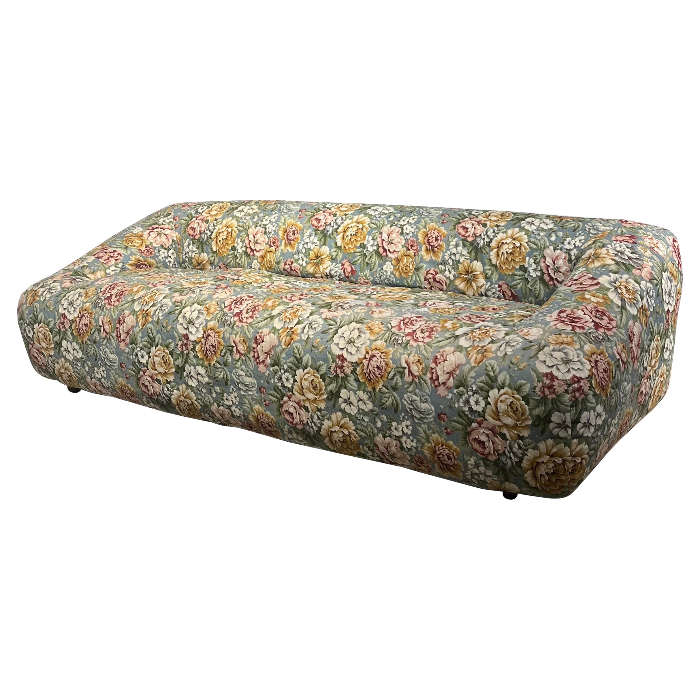 Italian 1960's sofa with vintage flower fabric