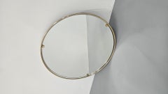 Espejo de pared italiano de latón macizo de los años 60 con pátina original - Milán